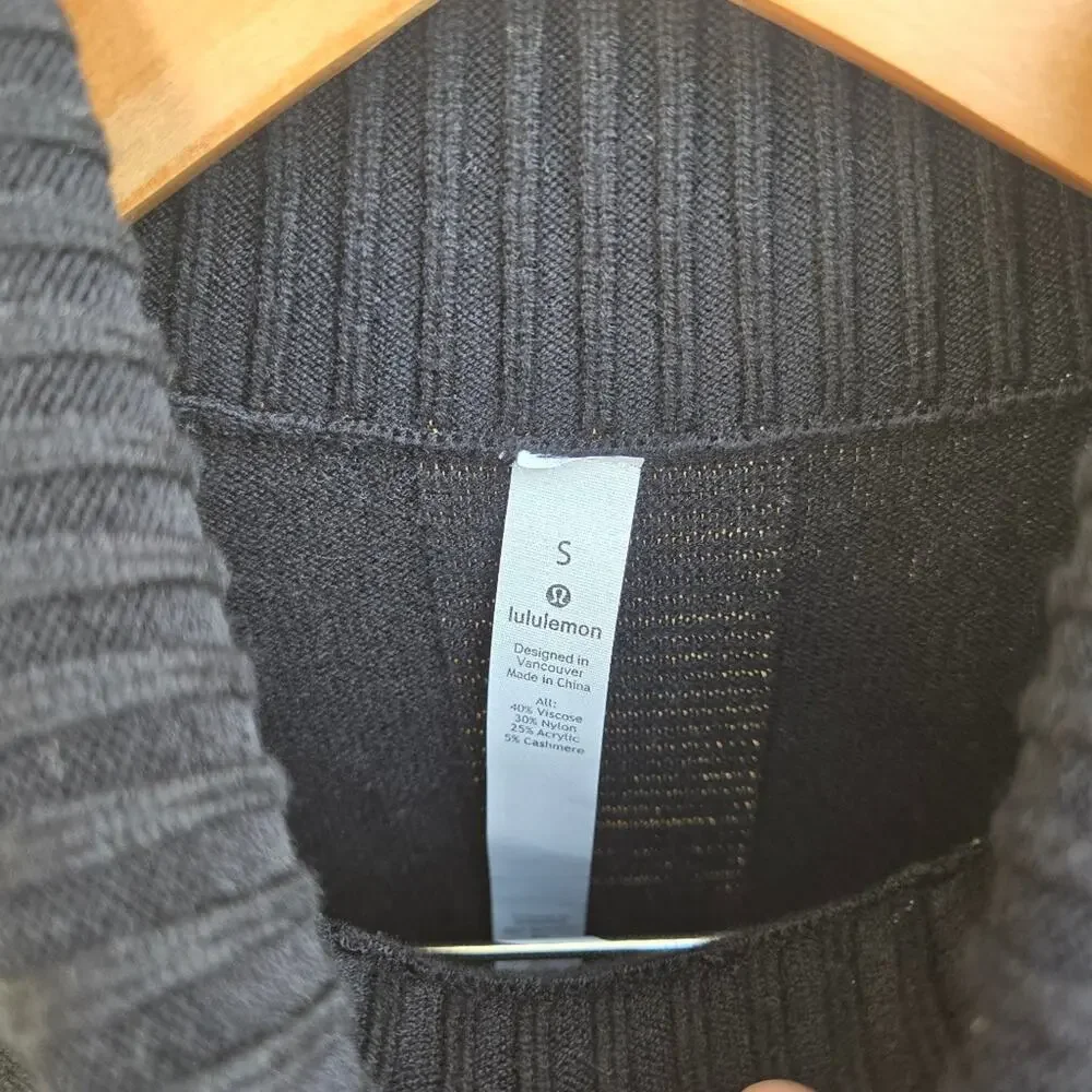 Lululemon‎ softer still black longer pullover sweater Knit dress Sz S